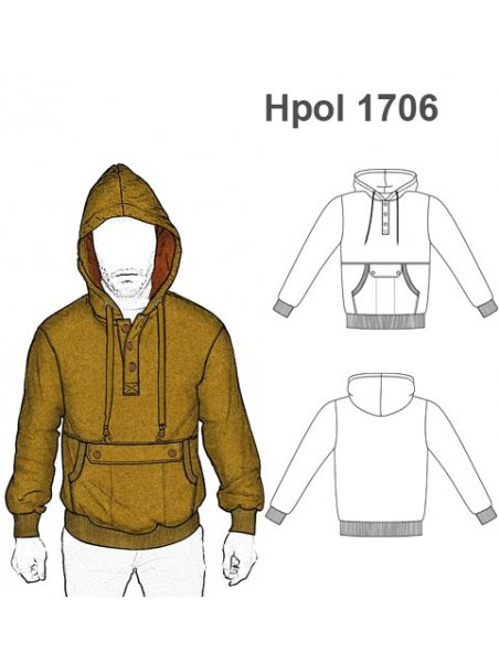 POLERON CANGURO SUDADERA URBANA HOMBRE