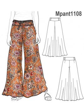 PANTALON PALAZZO MUJER, PRETINA ANCHA, C