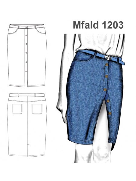 FALDA DENIM ABOTONADA