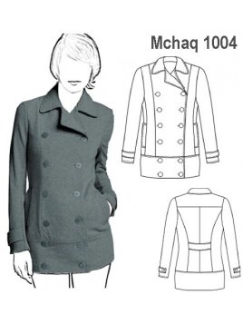 CHAQUETA CRUZADA MUJER, SIN FORRO 