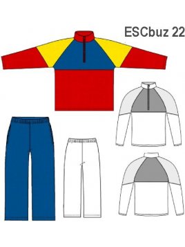 BUZO 1/2 CIERRE Y CORTES, BOLSILLOS 