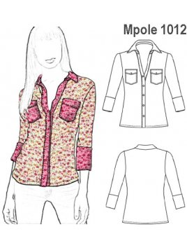 BLUSA TELA DE PUNTO MUJER, BOLSILLOS CON