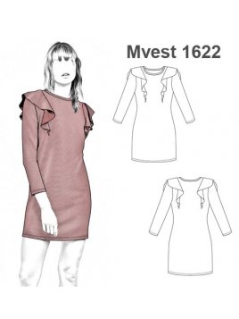 VESTIDO CORTO VUELOS HOMBRO MUJER