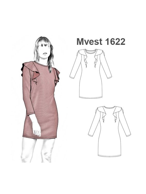 VESTIDO CORTO VUELOS HOMBRO MUJER