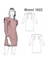 VESTIDO CORTO VUELOS HOMBRO MUJER