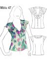 BLUSA ESCOTE VUELOS MUJER, MANGA VUELO,