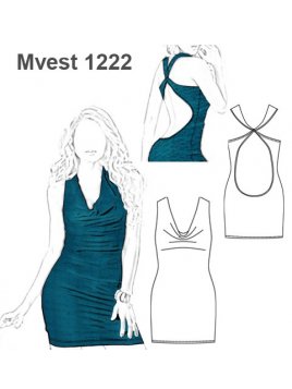 VESTIDO ESCOTE DRAPEADO