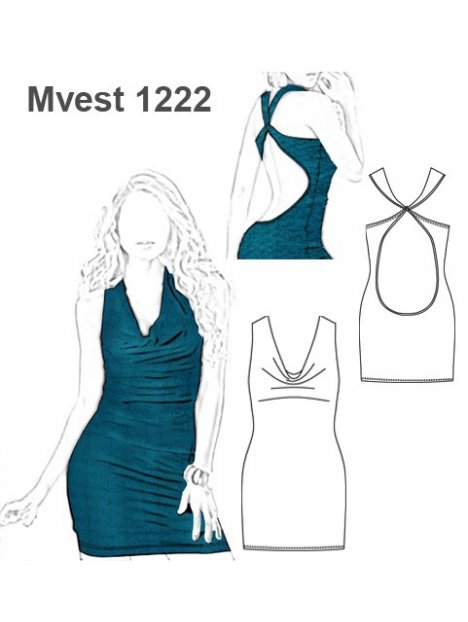 VESTIDO ESCOTE DRAPEADO