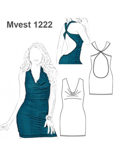 VESTIDO ESCOTE DRAPEADO