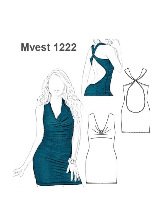 VESTIDO ESCOTE DRAPEADO