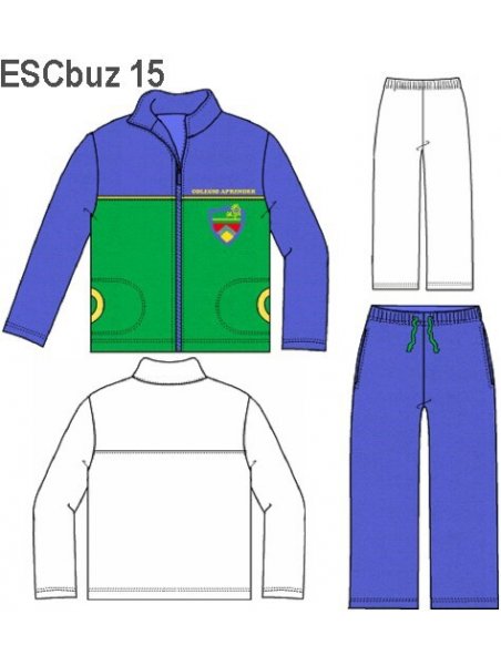 BUZO UNISEX CON CIERRE Y CORTE DELANTERO
