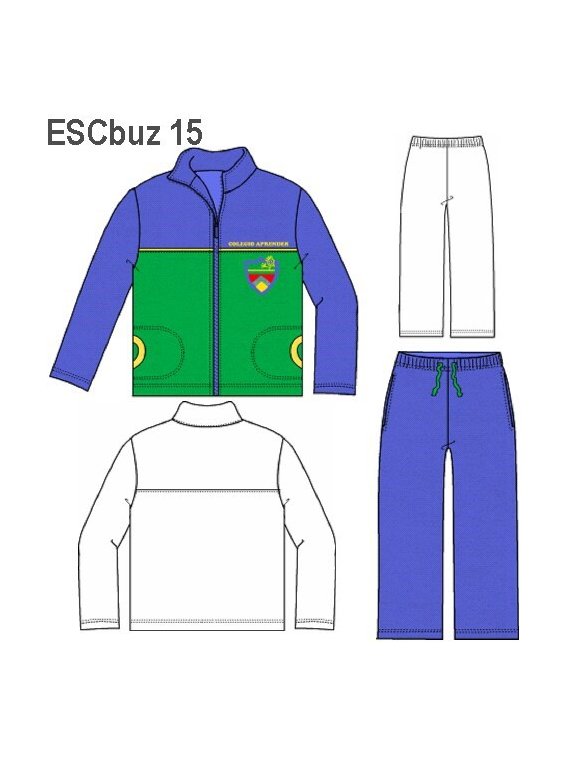 BUZO UNISEX CON CIERRE Y CORTE DELANTERO