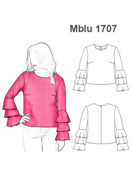 BLUSA VUELOS EN MANGA MUJER