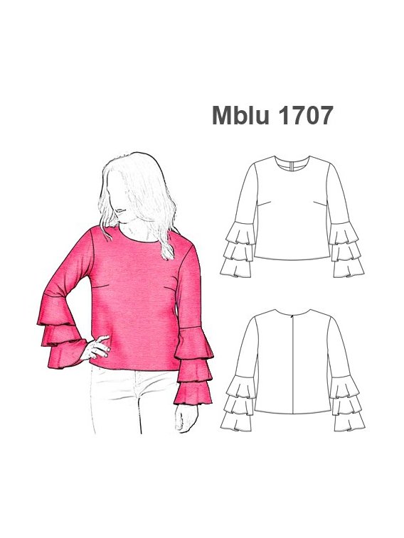 BLUSA VUELOS EN MANGA MUJER