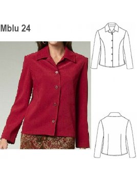 BLUSA MANGA LARGA SEÑORA, PINZAS ESPALDA