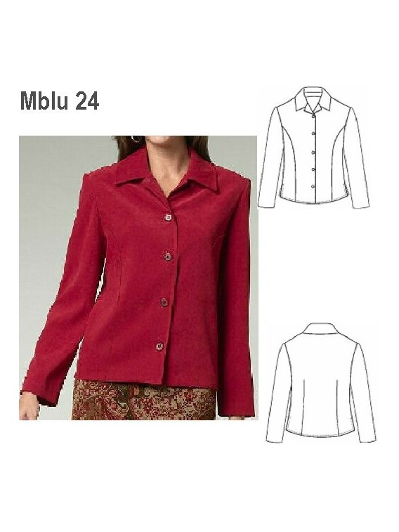 BLUSA MANGA LARGA SEÑORA, PINZAS ESPALDA