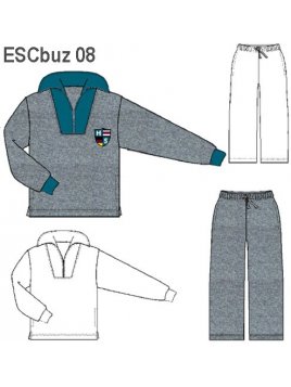 BUZO CUELLO ALTO UNISEX, 1/2 CIERRE.