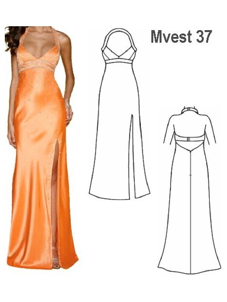 VESTIDO LARGO ESCOTADO MUJER, CORTE BAJO