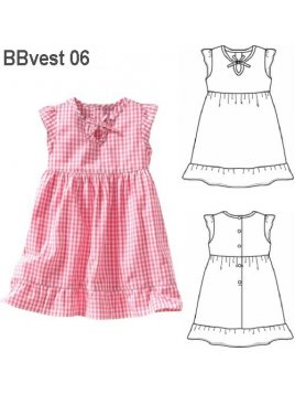 VESTIDO BEBE, ABOTONADURA ESPALDA