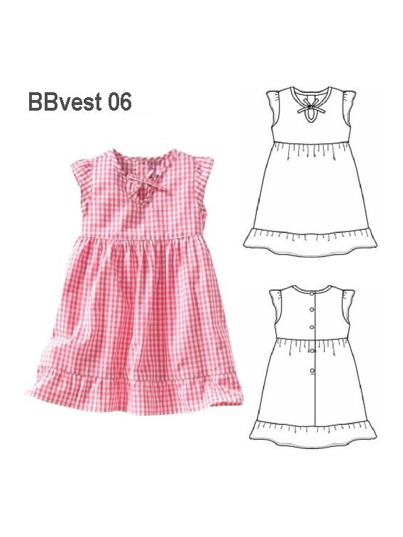 VESTIDO BEBE, ABOTONADURA ESPALDA