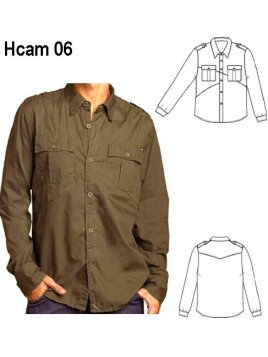 CAMISA MODA HOMBRE, SEMI ENTALLADA, CANE