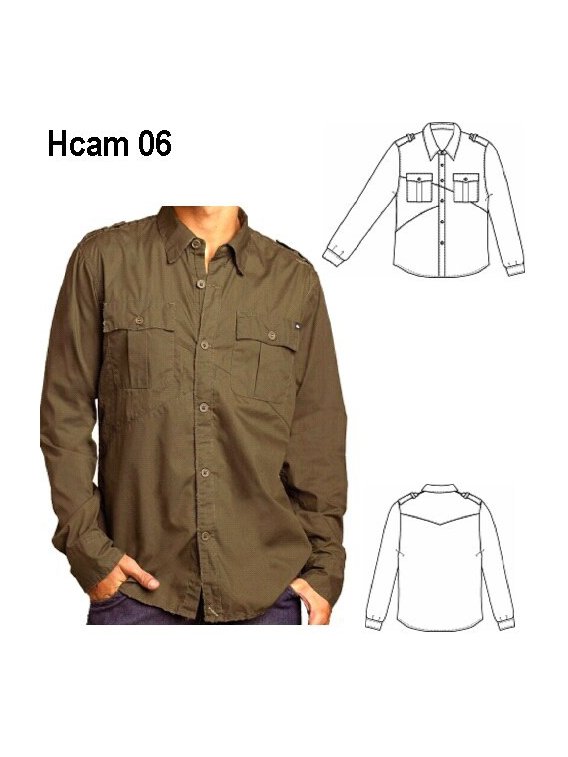 CAMISA MODA HOMBRE, SEMI ENTALLADA, CANE