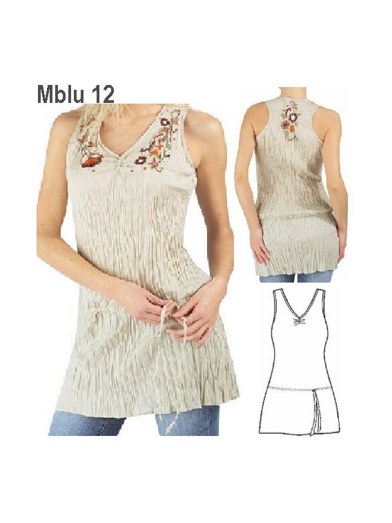 BLUSA BAMBULA MUJER, SIN MANGAS, MODELO
