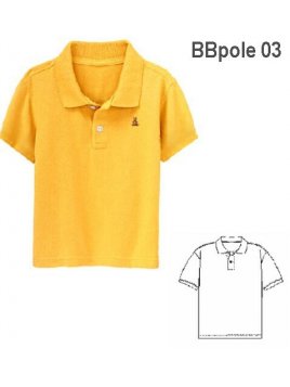 POLERA CUELLO Y PATA BEBE, MANGA CORTA,