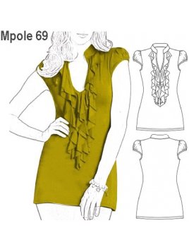 POLERA VUELOS ESCOTE MUJER, VUELOS EN ES