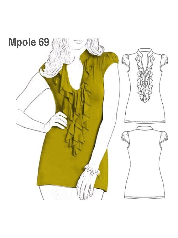 POLERA VUELOS ESCOTE MUJER, VUELOS EN ES