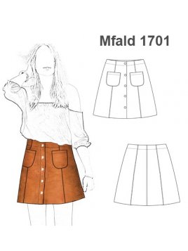 FALDA MINI BOTONES DELANTEROS MUJER