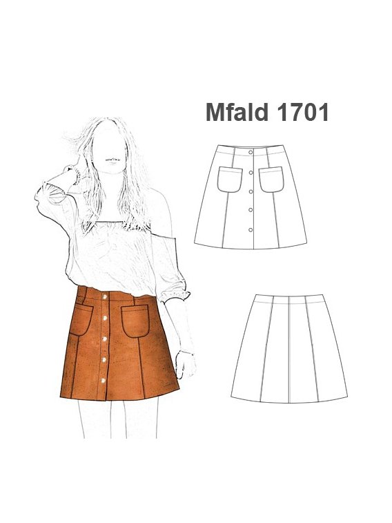 FALDA MINI BOTONES DELANTEROS MUJER