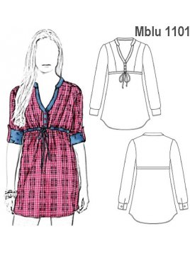 BLUSA CANESu_ RECOGIDO, MANGA LARGA.