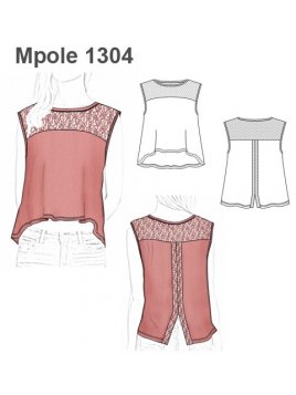 POLERA SIN MANGAS CON ENCAJE