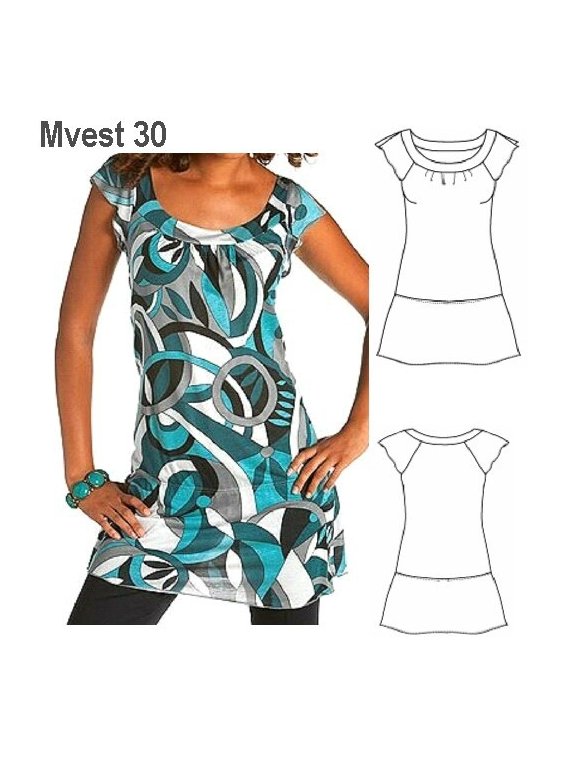 VESTIDO POLERA MUJER, PEQUEíïA MANGA CON