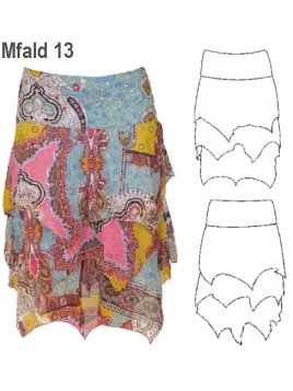 FALDA 3 VUELOS MUJER, CORTE REBECA.