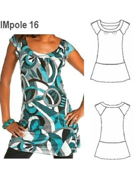 POLERA TIPO VESTIDO NIíïA, PEQUEíïA MANGA