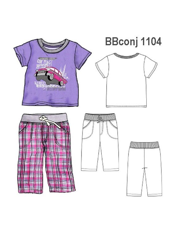 CONJUNTO BEBE, POLERA MANGA CORTA,