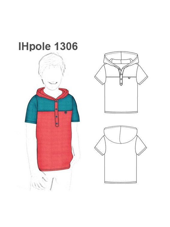 POLERA CAPUCHON BICOLOR