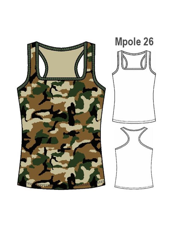 POLERA MUSCULOSA MUJER, ESCOTE CUADRADO