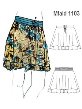 FALDA VUELOS MUJER PRETINA CON PLIEGUES