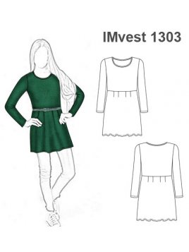 VESTIDO EVASE MANGA LARGA