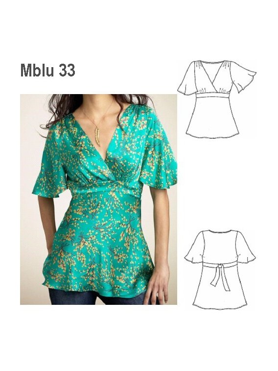 BLUSA JAPONESA MUJER, MANGA CORTA EVASE