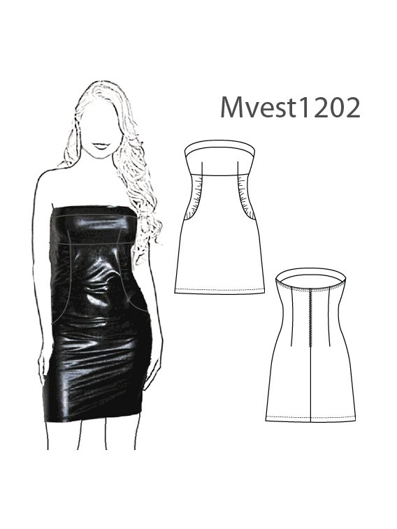 VESTIDO STRAPLESS MUJER 1202