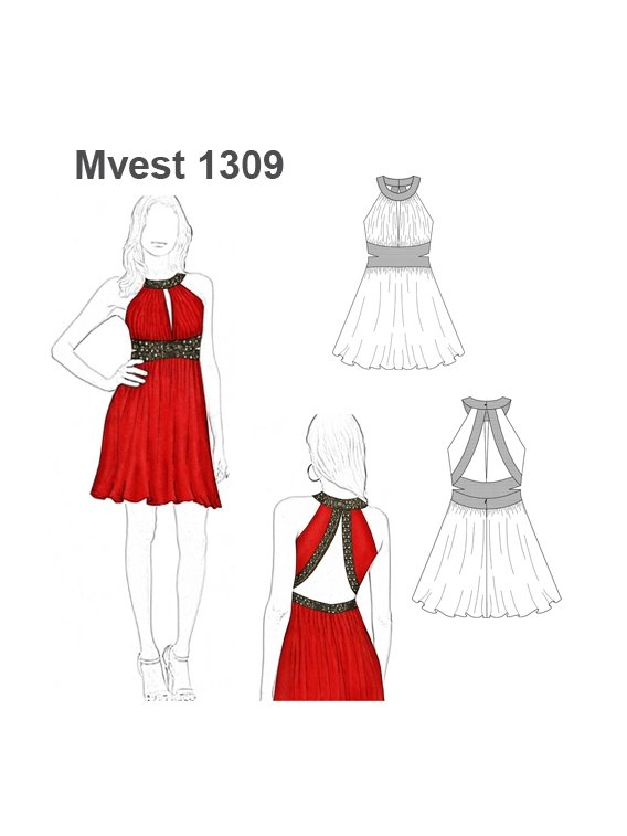 VESTIDO EVASE MUJER 1309