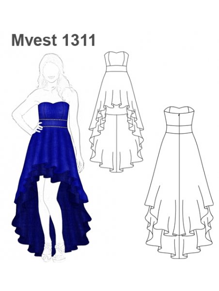 VESTIDO STRAPLESS MUJER 1311