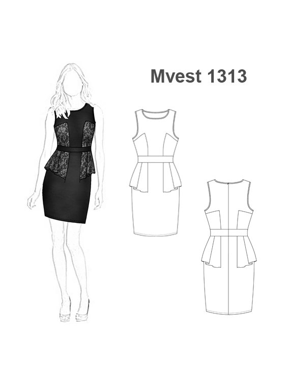 VESTIDO PEPLUM MUJER 1313