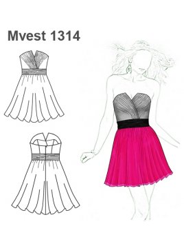 VESTIDO STRAPLESS MUJER 1314