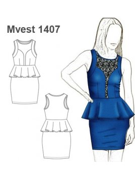 VESTIDO PEPLUM MUJER 1407