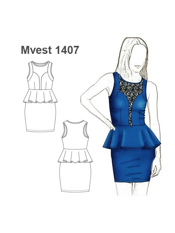 VESTIDO PEPLUM MUJER 1407